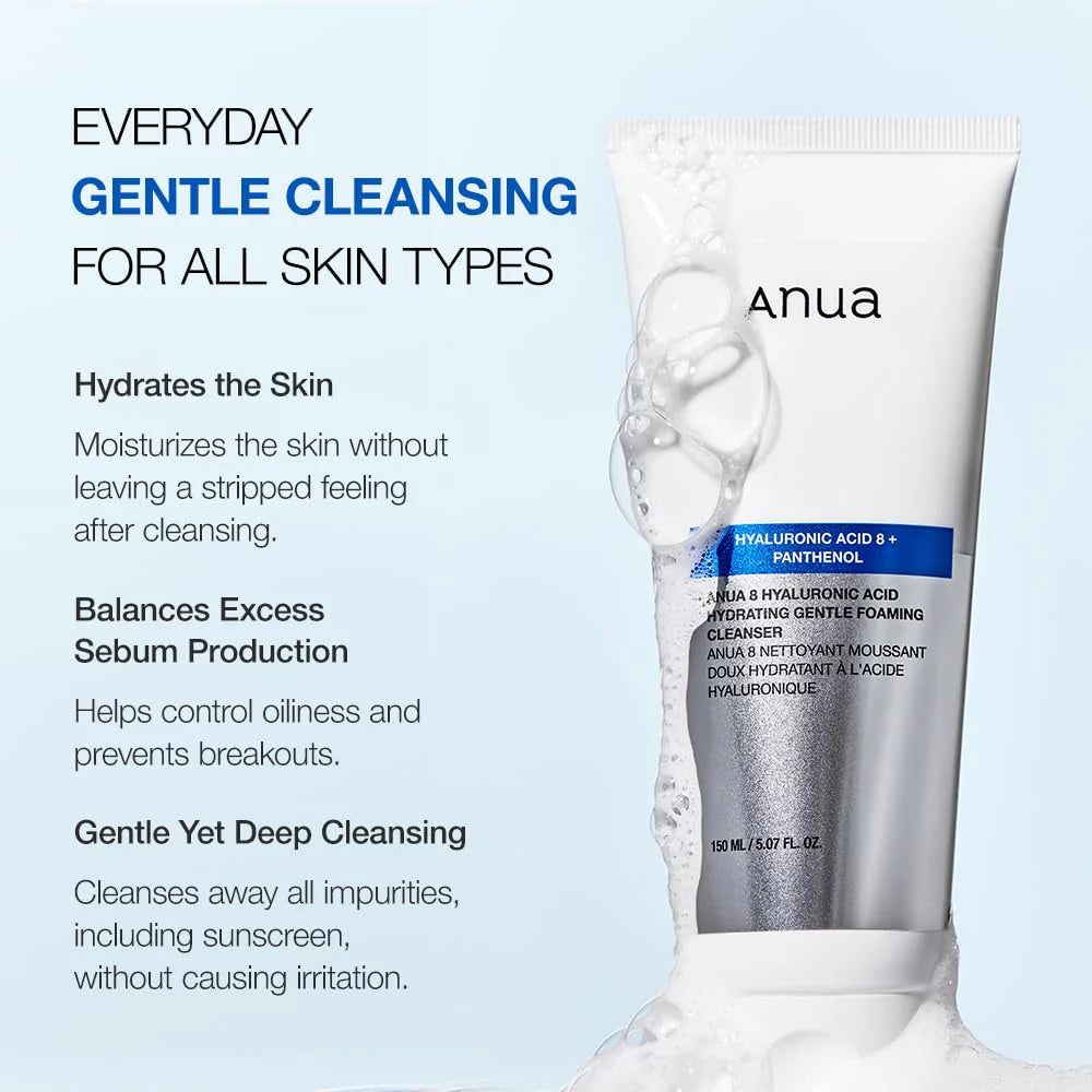 Anua - 8 Hyaluronic Acid Hydrating Gentle Foaming Cleanser